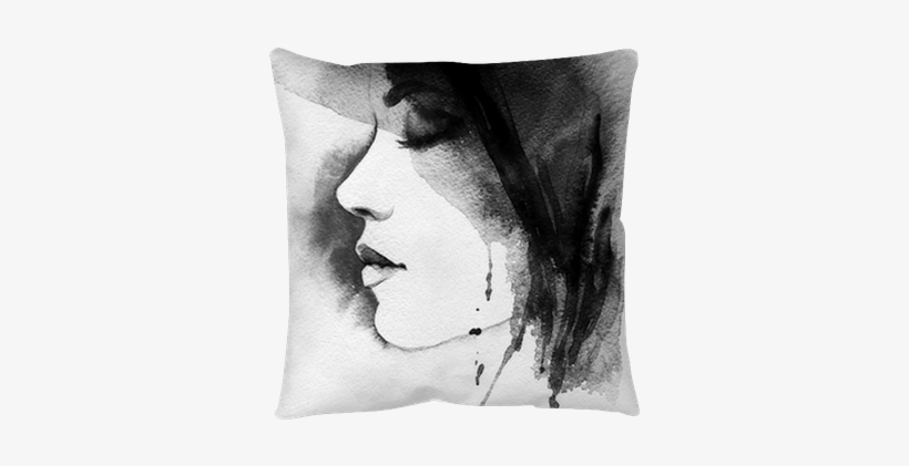 Woman Portrait - Art Print: Ismagilova's Woman Portrait .abstract Watercolor, transparent png