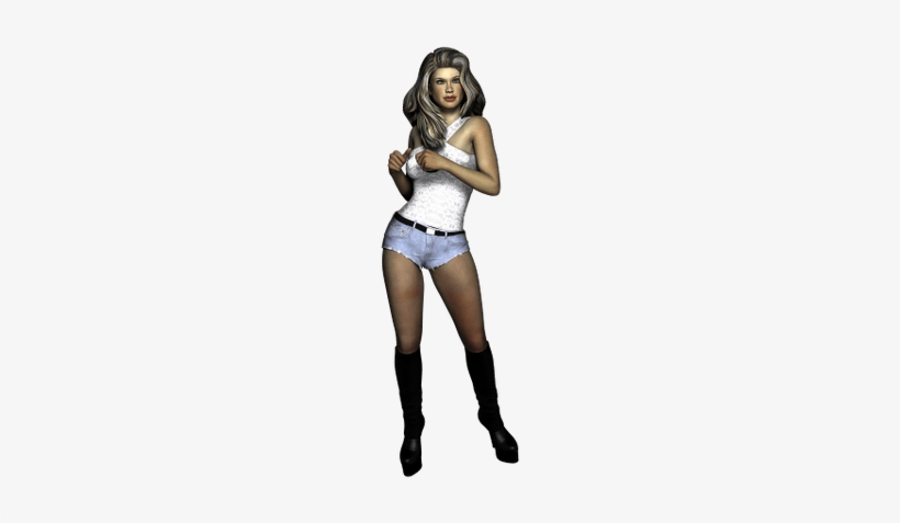 Blonde Woman With Black Boots - Standing Woman, transparent png