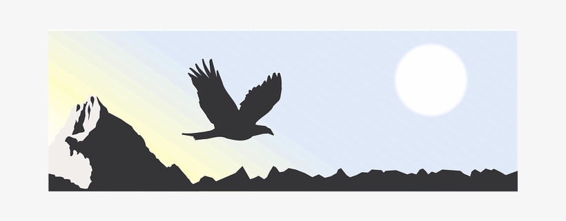 Mountain, Sun, Eagle, Sky, Bird, Flying, Mountains - Eagle And Mountain Silhouette, transparent png