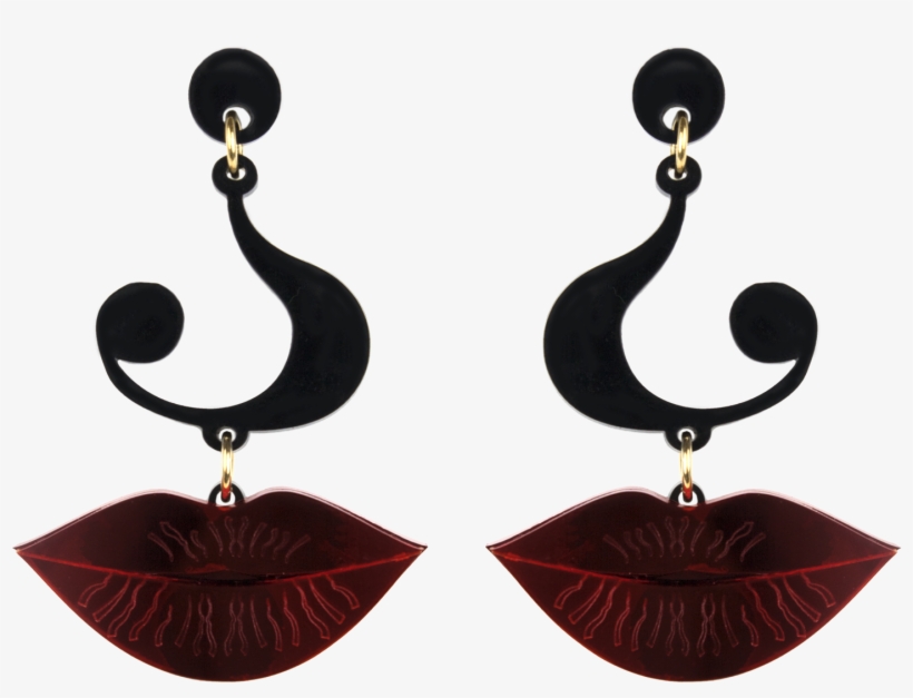 Question Mark And Lips Earrings Designed By Patricia - Earring, transparent png