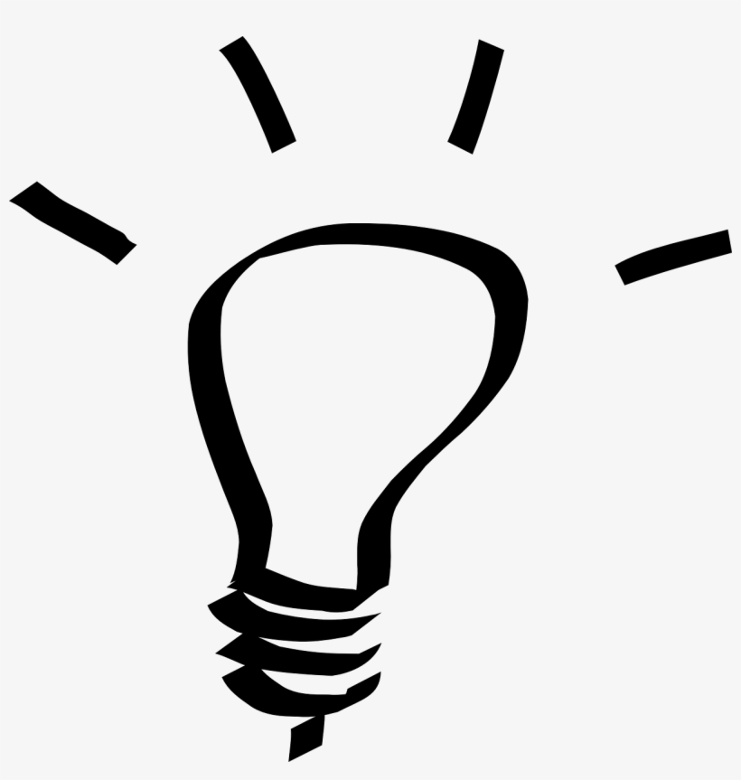 Black And White Light Bulb - Light Bulb Idea Black And White, transparent png