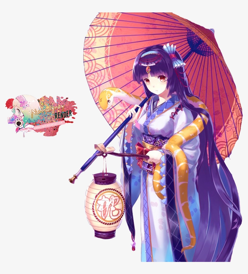Kimono Anime Girl Png, transparent png