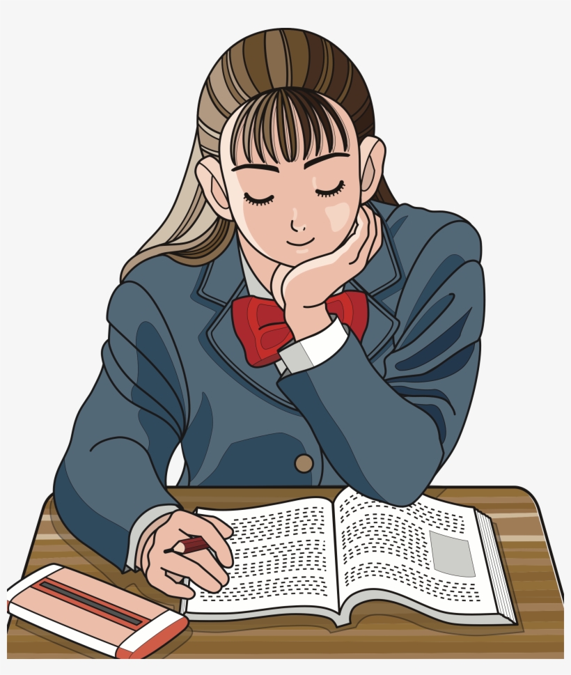 This Free Icons Png Design Of Schoolgirl Studying, transparent png