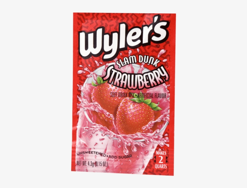 Wyler's Slam Dunk Strawberry - Wylers Soft Drink Mix, Electric Grape - 0.15 Oz, transparent png