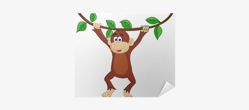 Vector Illustration Of Funny Baby Lion Poster • Pixers® - Monkey Hanging Clipart, transparent png