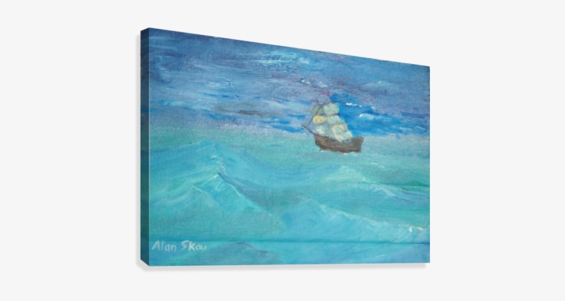 Sailing Calm Sea With Dark Sky - Sea, transparent png