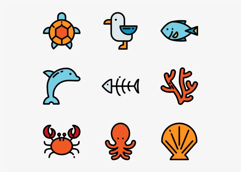 Sea Life - Sea Creature Icons, transparent png
