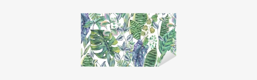 Watercolor Seamless Exotic Background With Tropical - Watercolor Painting, transparent png