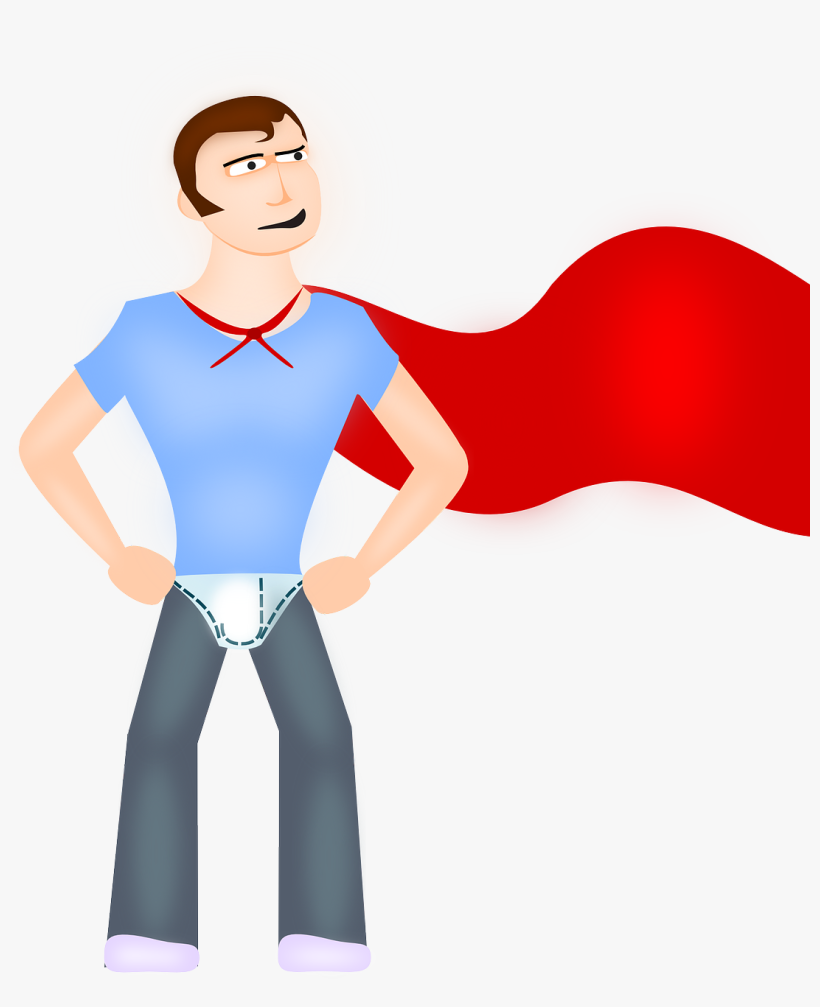 Man, Underpants, Hero, Superman, Funny, Cape - Happy Birthday My Hero, transparent png