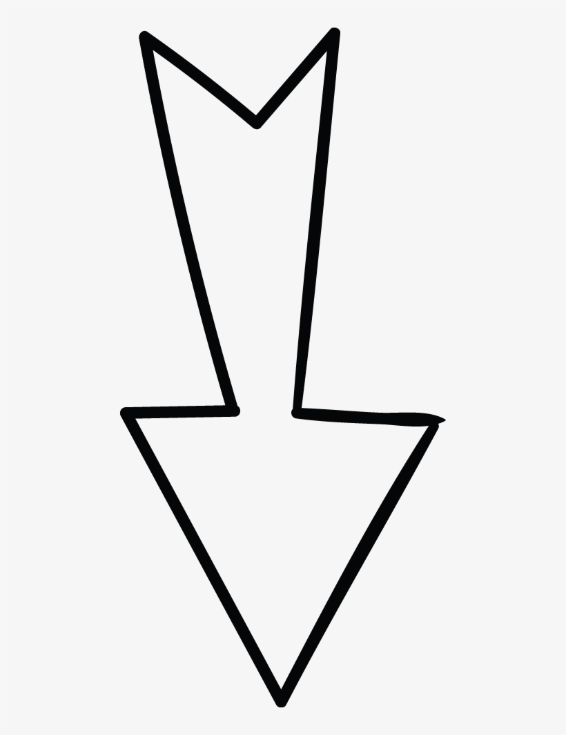 Down Arrow Wedge Tail Doodle, transparent png