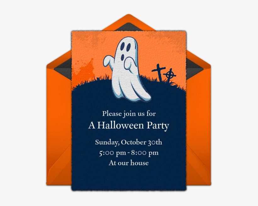 Cartoon Ghost Online Invitation - Illustration, transparent png
