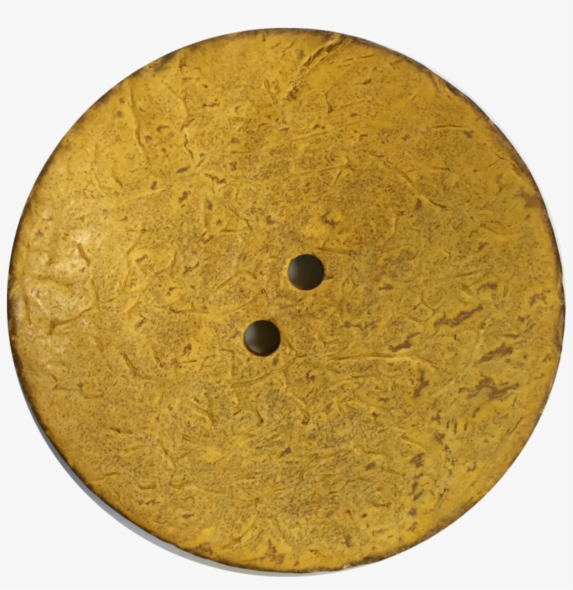 Mustard Yellow Extra Large Coconut Button "rustica" - Circle, transparent png