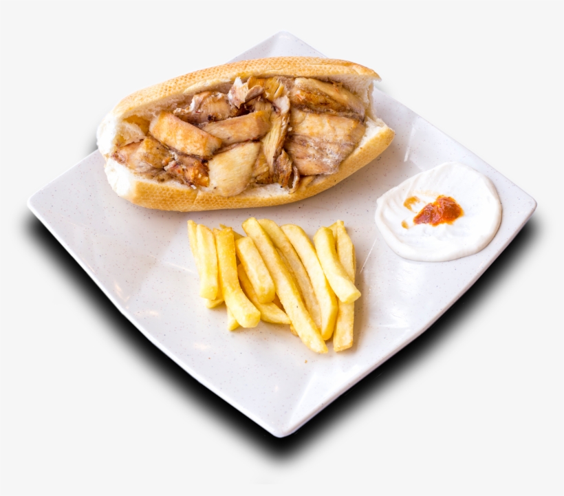 Large Chicken Sandwich - French Fries, transparent png