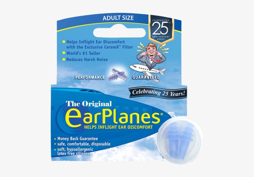 Front Of Earplanes Adult In-flight Earplugs Packaging - Paper Product, transparent png