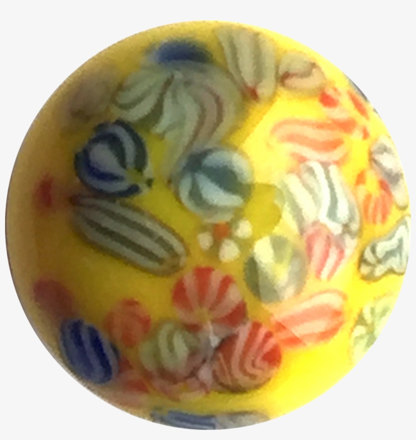 Bright Yellow Vintage Glass Millefiori Button-gems, - Bead, transparent png