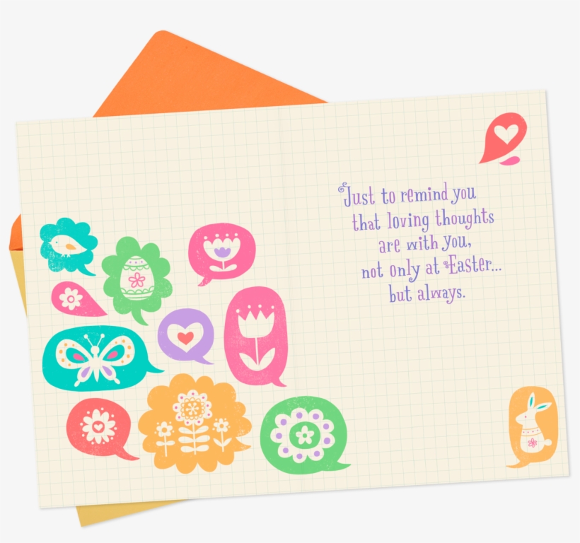 Spring Thought And Word Bubbles Easter Card, transparent png