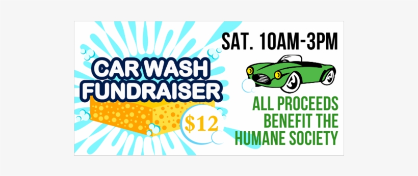 Vinyl Banner For Charity Car Wash With Bubbles Graphic Antique