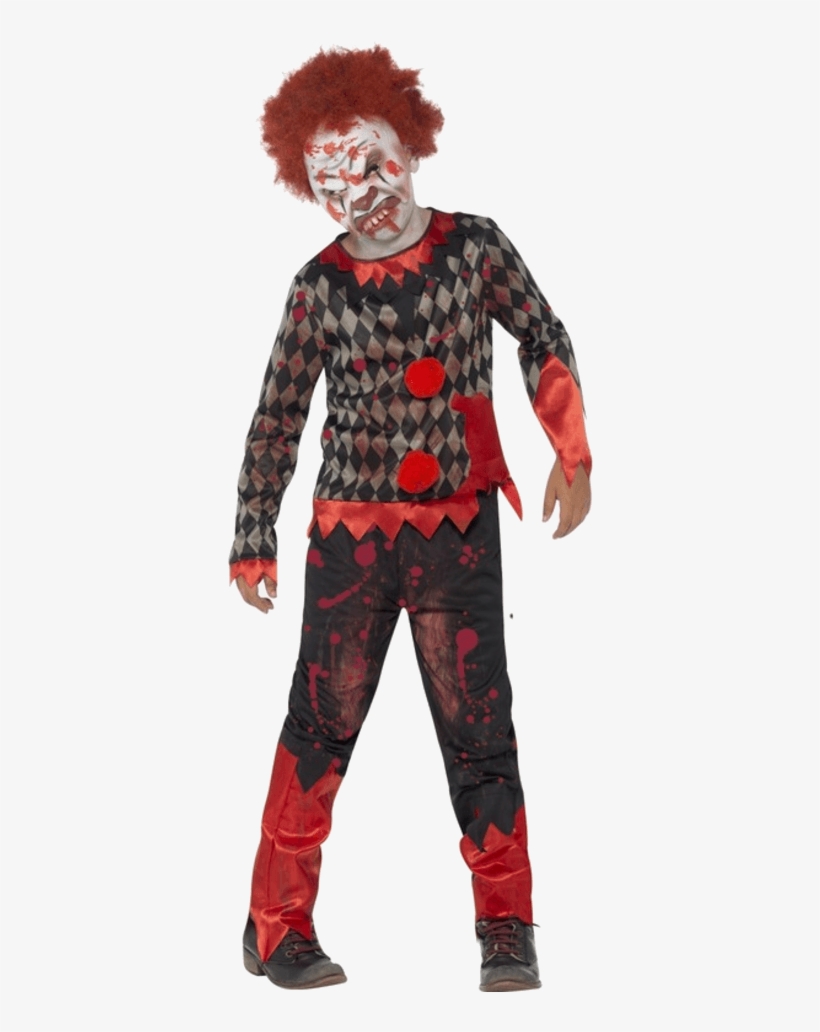 Child Halloween Deluxe Zombie Clown Costume - Killer Clown Costume Boys, transparent png
