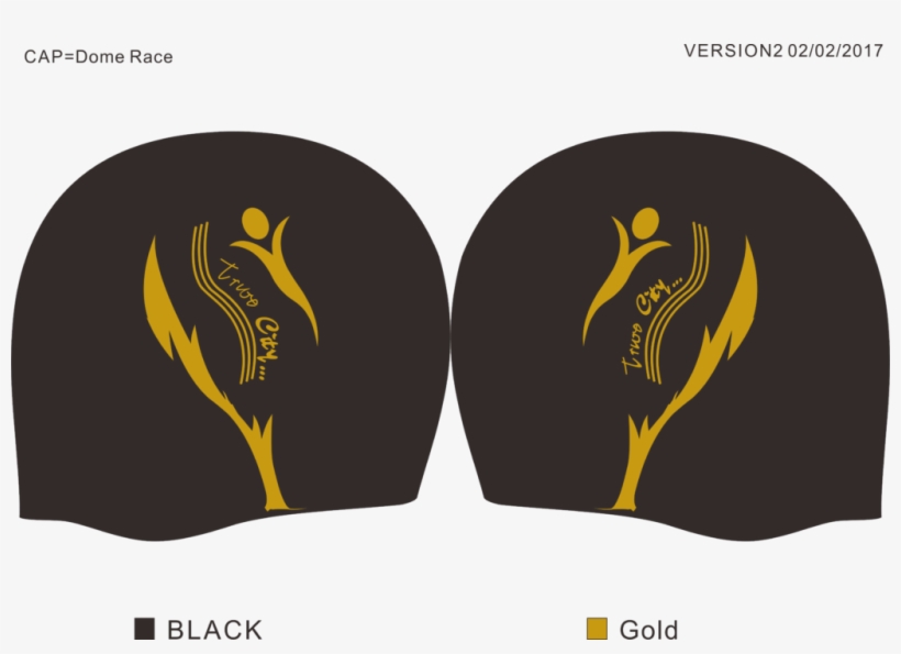 A Black Bullet-dome Race Swimming Cap, With A Gold - Silhouette, transparent png