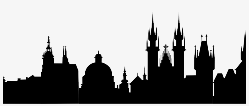 White Skidmore - Prague Skyline Silhouette, transparent png