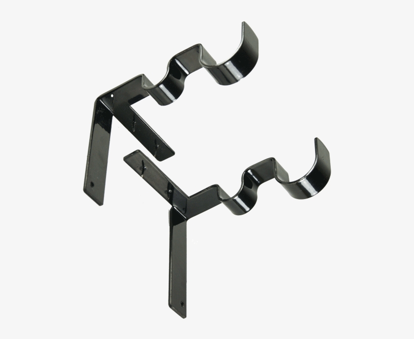 Glossy Black - Curtain Rod Brackets, transparent png