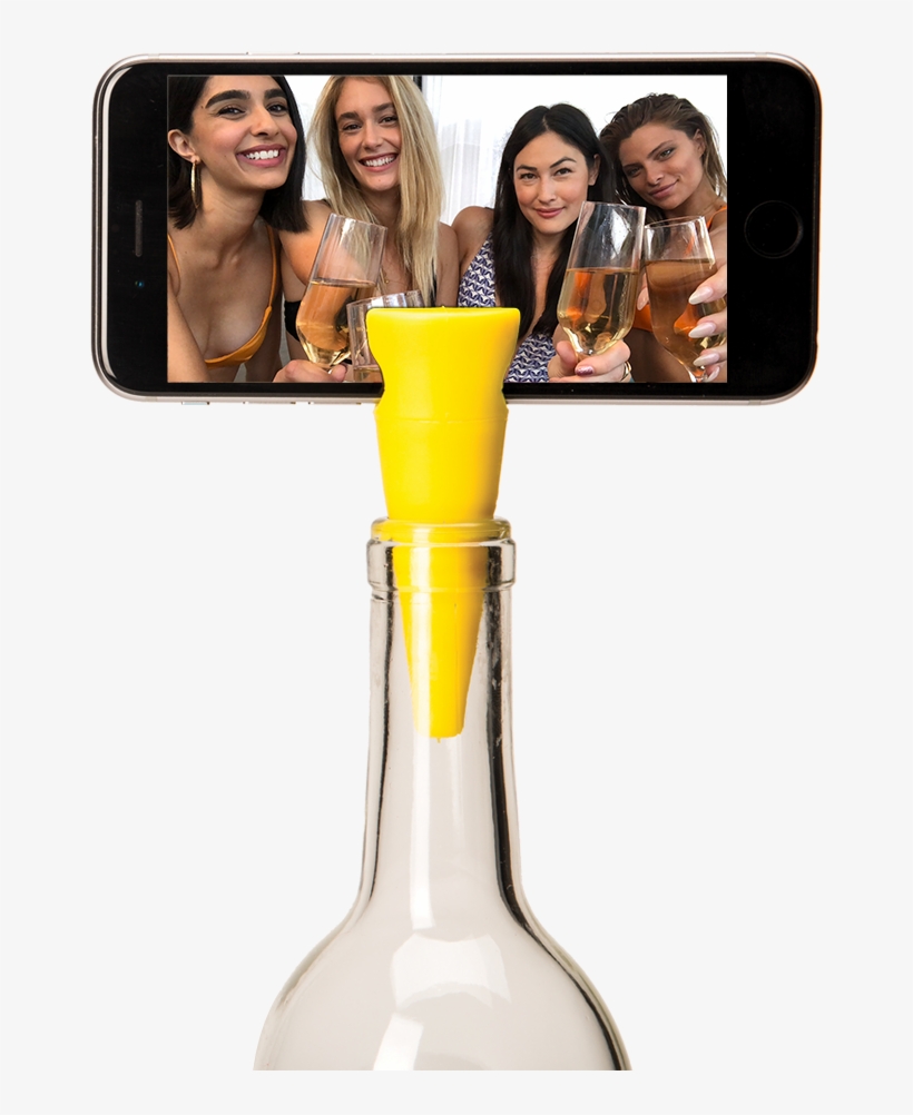 Selfie Cork Selfie Cork Bottle Horizontal Front Closeup2 - Iphone, transparent png