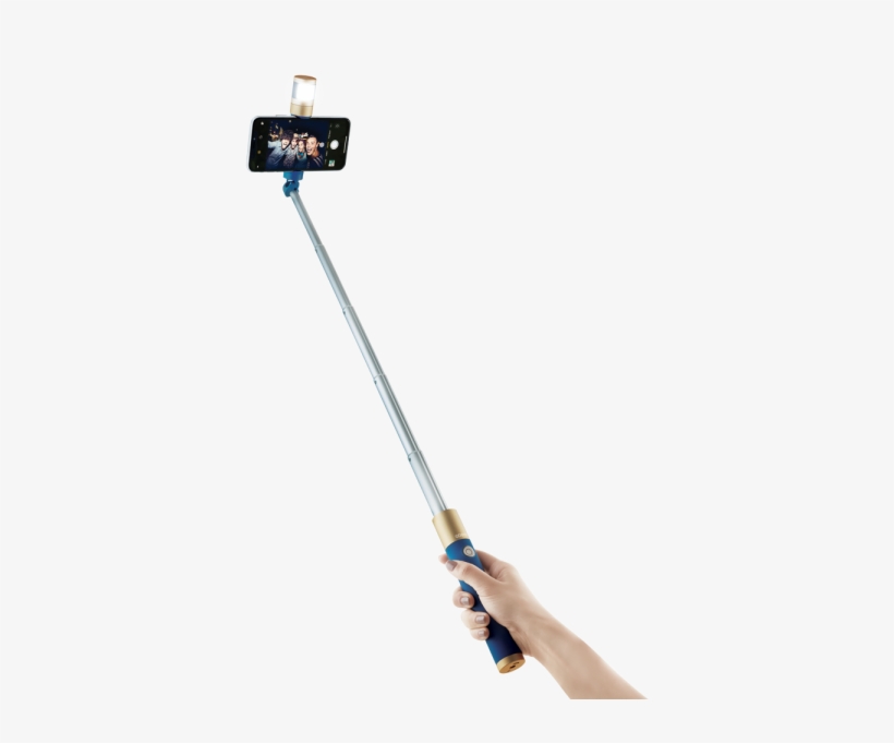 Scalable Baton Selfie Stick With Fill Light - Tool, transparent png