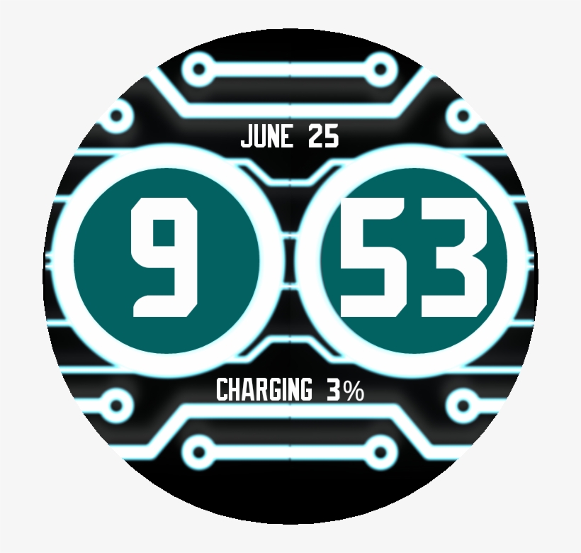 Tron 360 Watch Face Preview, transparent png