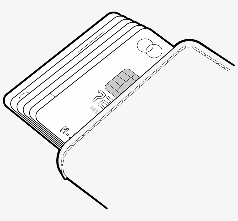 The Cardprotector Can Hold Six Cards, Including One - Diagram, transparent png