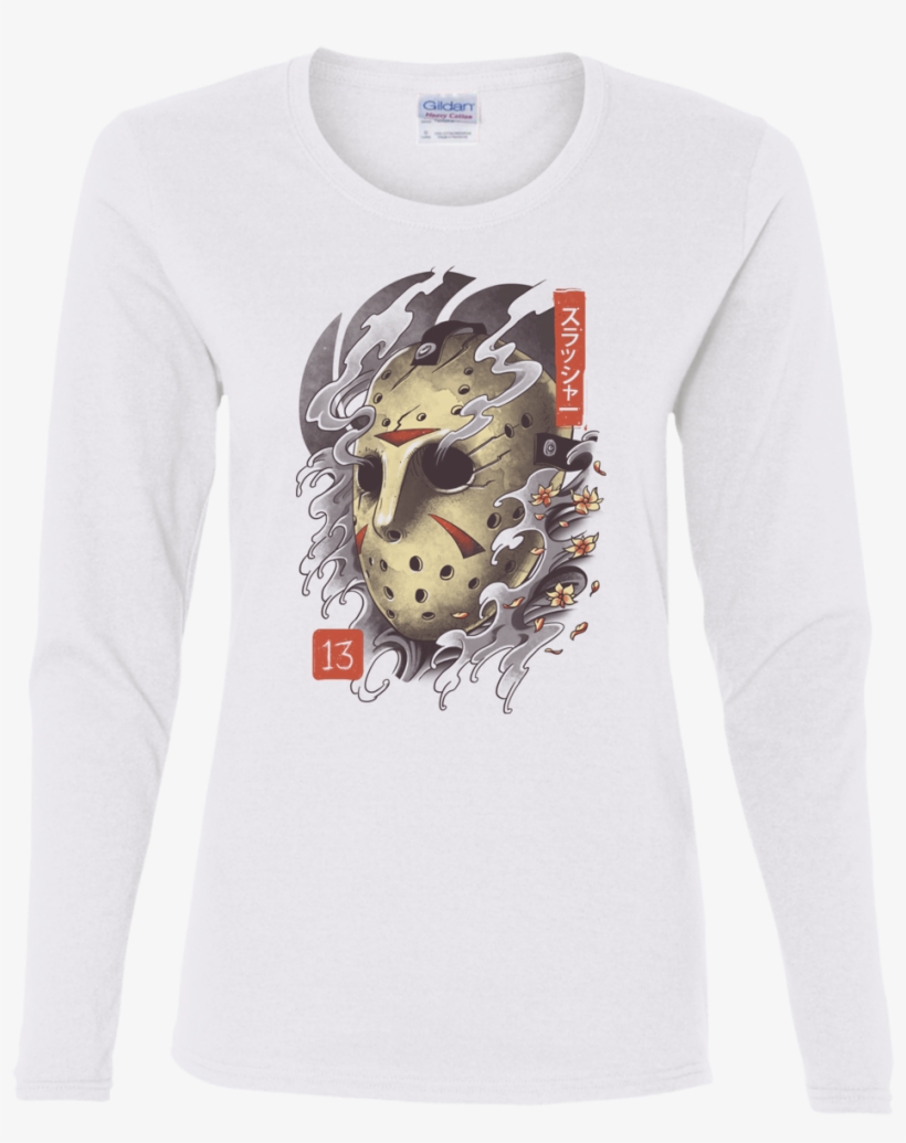 Oni Jason Mask Women's Long Sleeve T-shirt - Oni Jason Mask, transparent png