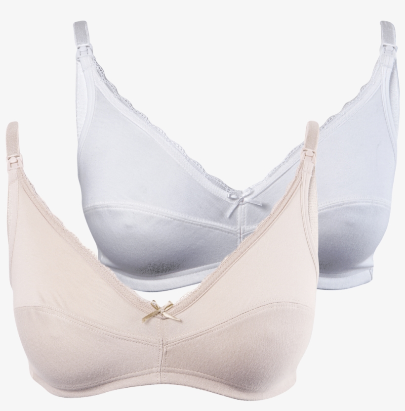 2 Pack Cotton Lace Trim Feeding Bra - Ballet Flat, transparent png