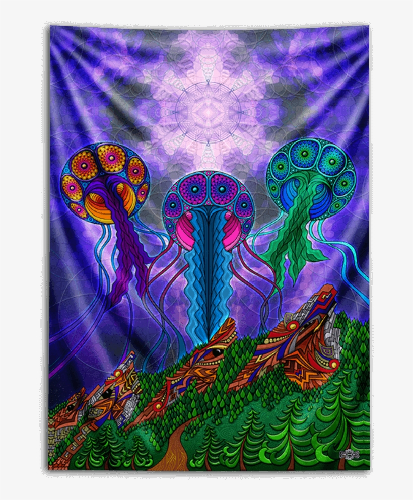 Jellyfish Nimbus Tapestry - Motif, transparent png
