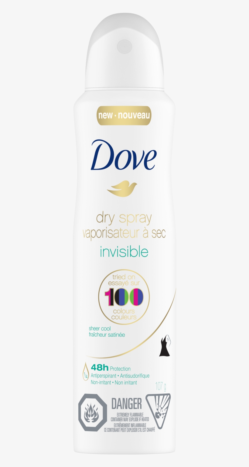 Dove Deodorant Spray Invisible Dry, transparent png