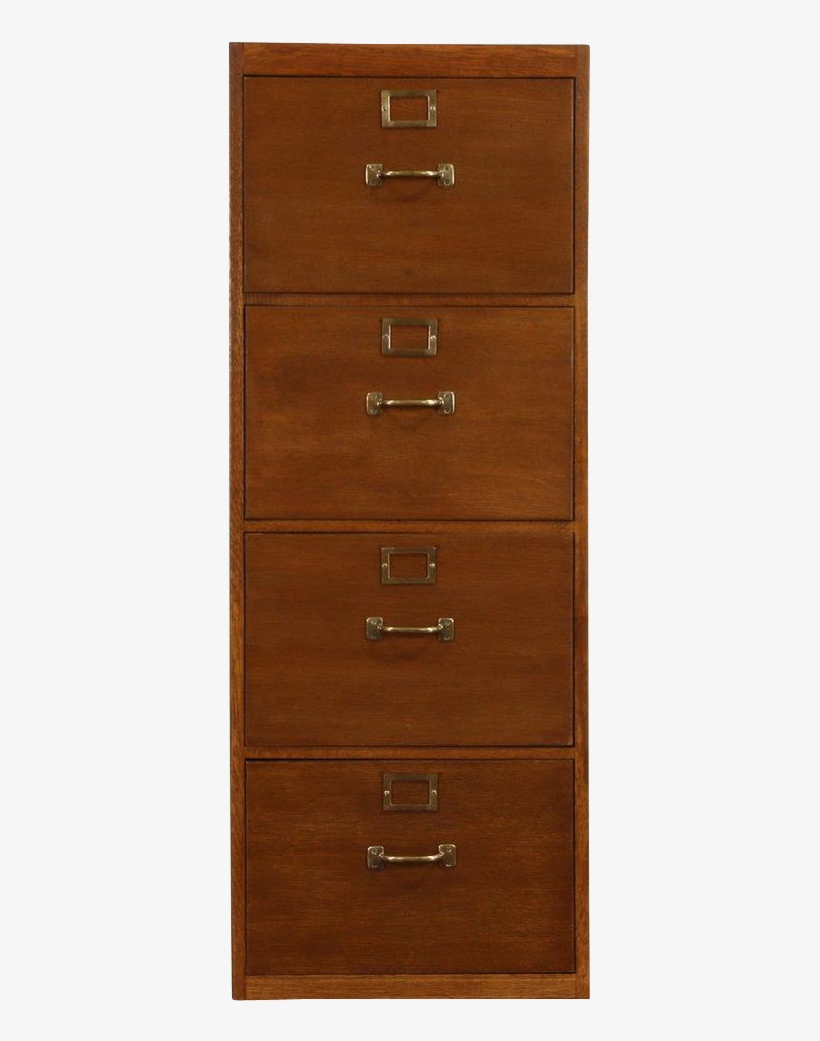 Oak 4 Drawer File Cabinet, Ww Ii Army Air Force 1940's - Chest Of Drawers, transparent png
