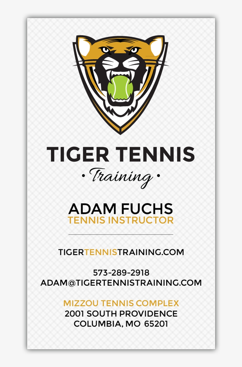 The Tiger Tennis Training Business Card - Birthing Home, transparent png