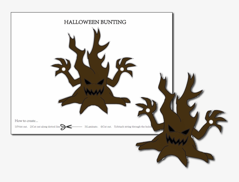 Halloween Bunting Tree - Emblem, transparent png