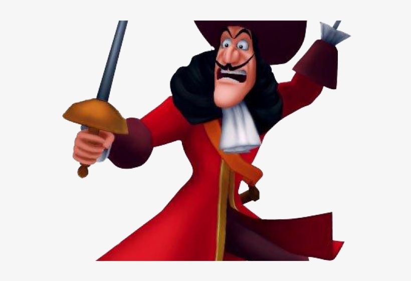 Lovely Text Clipart Captain Hook - Hook Peter Pan Png, transparent png