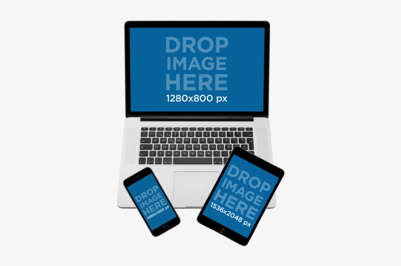 Mockup Of A Macbook Pro With Ipad Mini And Iphone Set - Macbook Pro, transparent png