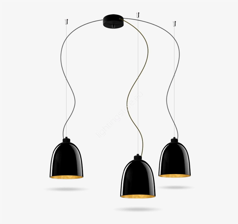 Sotto Luce Awa Black / Gold Pendant Lamp - Ceiling Fixture, transparent png