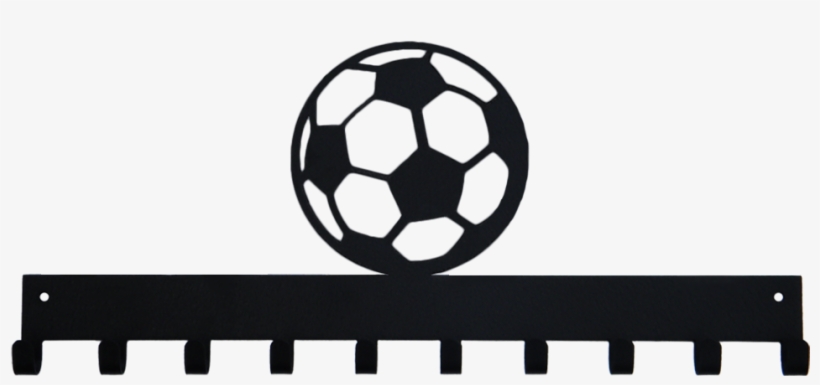 Soccer Ball Black 10 Hook Medal Display Hanger For - Soccer Ball, transparent png