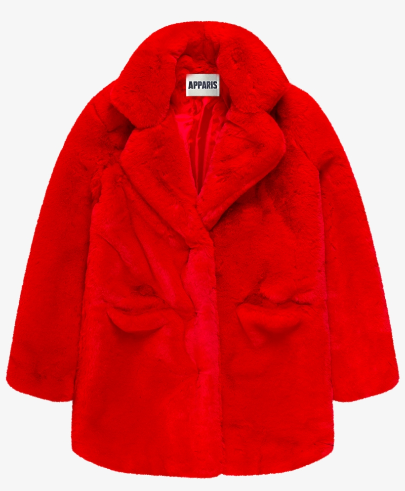 Sophie Red Faux Fur Coat - Coat, transparent png