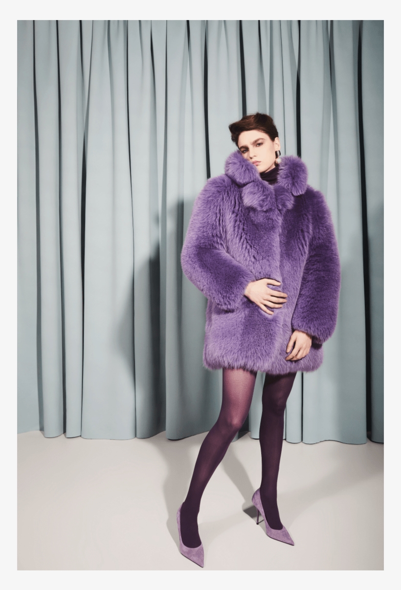 Lilac Arctic Fox Fur Coat - Fur Clothing, transparent png
