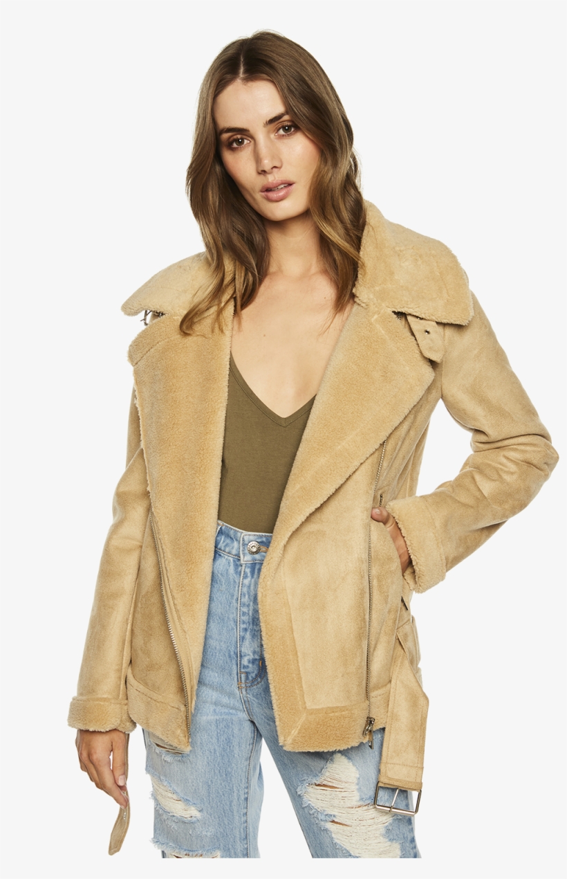 Suedette Fur Jacket In Colour Honey Peach - Photo Shoot, transparent png