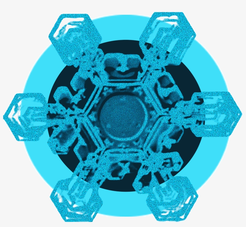 Blue Black Crystal Ice Flower Snowflake Png And Psd - Illustration, transparent png