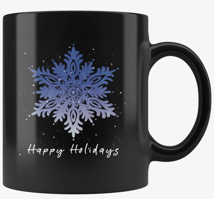 Blue Snowflake Christmas Holiday Coffee Mug In Black - Coming Soon Baby 2019, transparent png