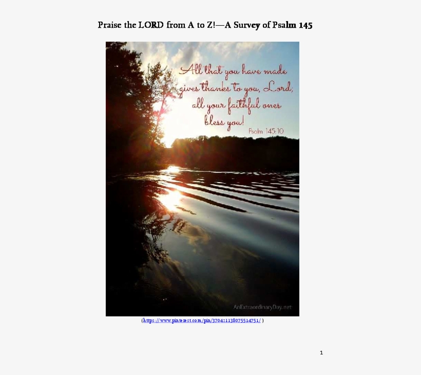 Pdf - Psalms 145 10, transparent png
