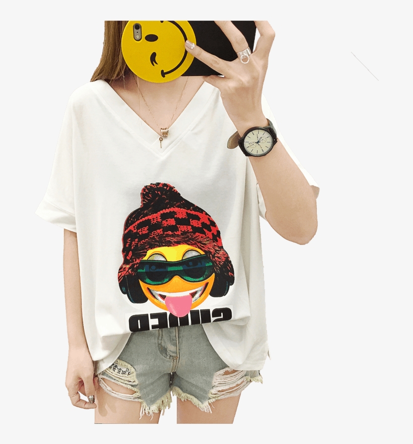 2018 New Fashion Small Shirt V Neck Clothes Female - Girl, transparent png