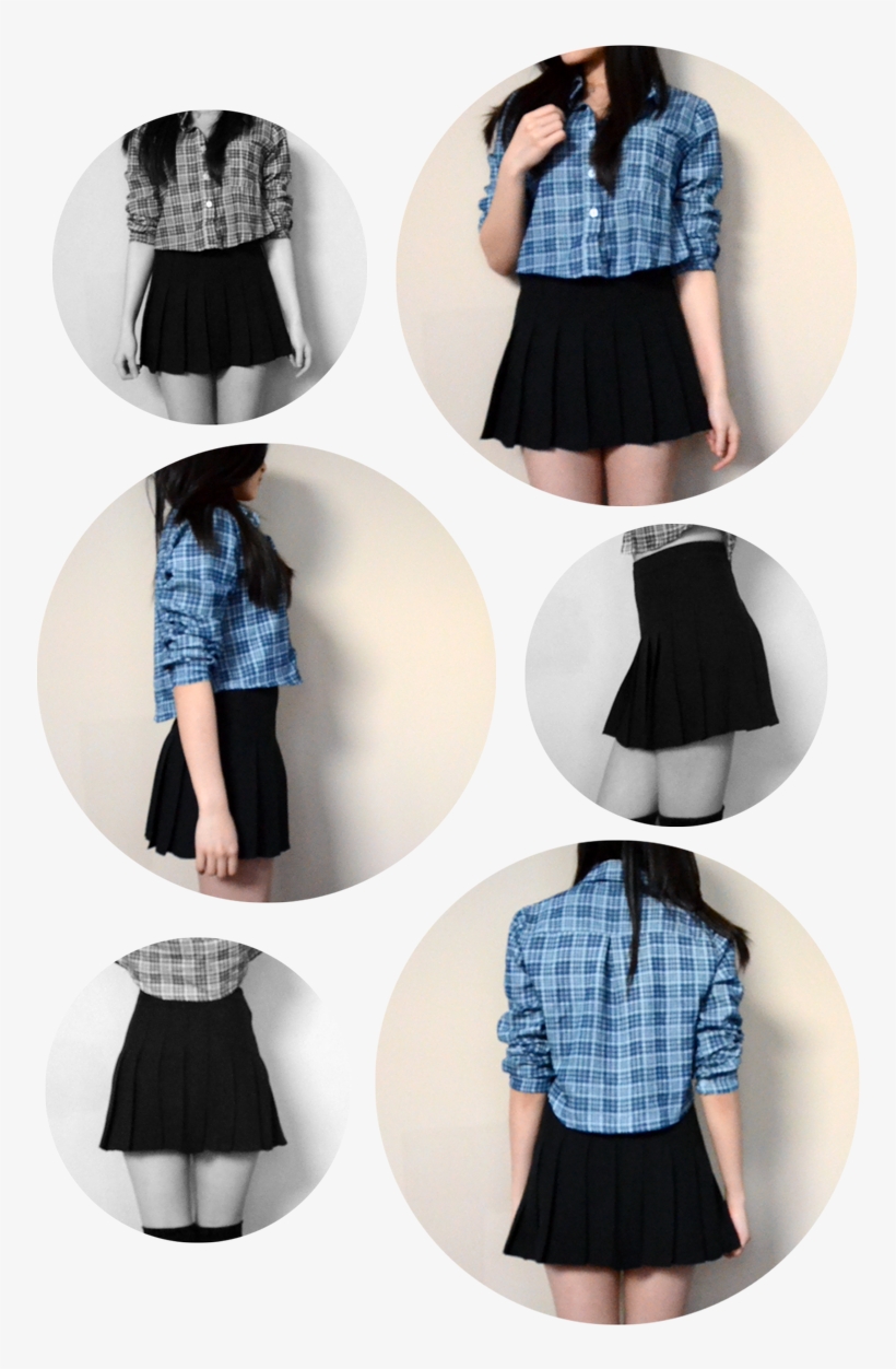 Front, Back, And Side Views Of The Pleated High-waist, transparent png