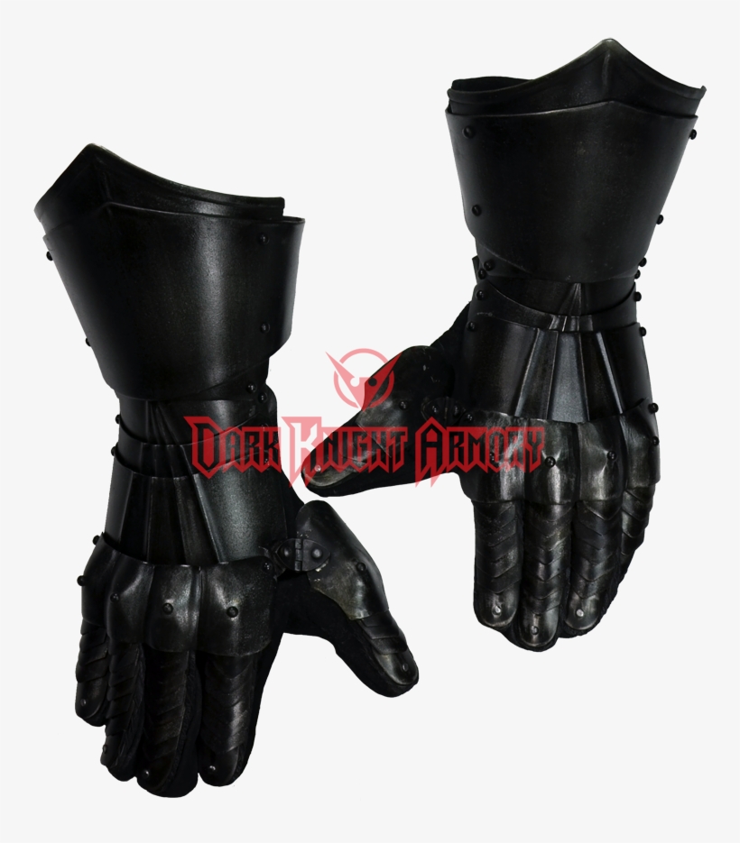 Black Armored Gauntlets, transparent png