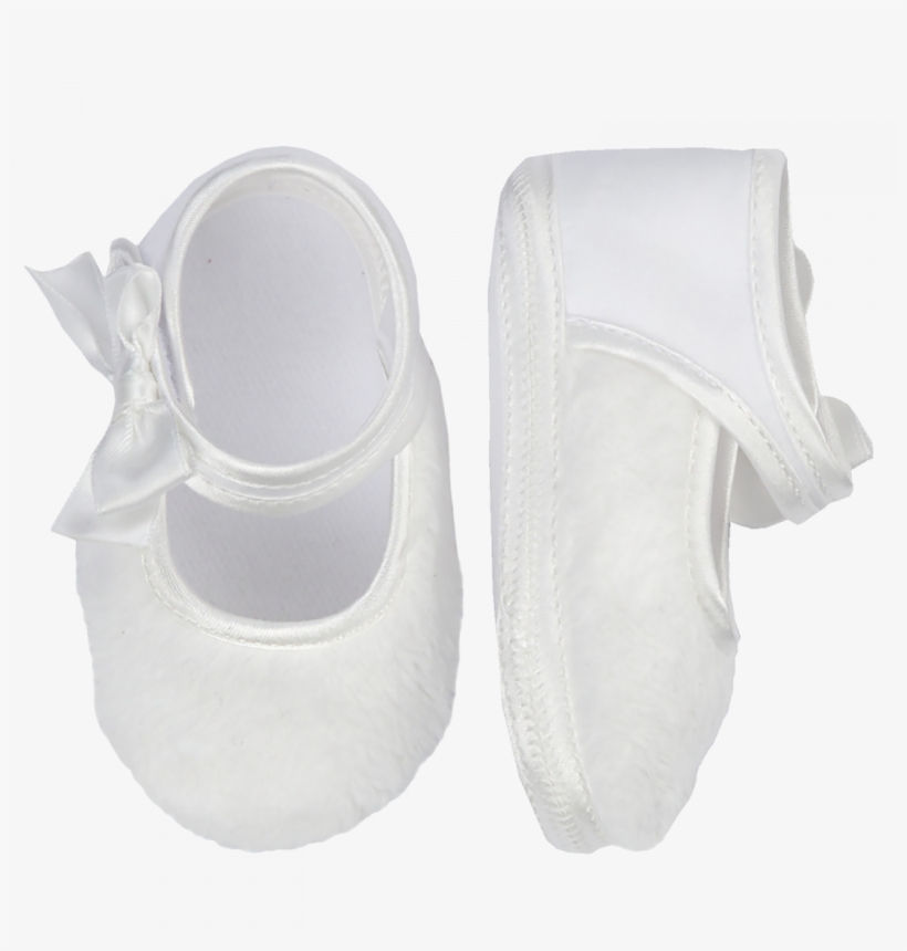 Cream Ballet Shoes In Fleece With Bow - Sock, transparent png